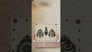 DIY Pooja Setup | Sangu, Chakram and Perumal | Pooja Wall #art #mandalaart