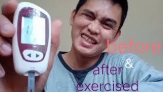 blood sugar level before & after exercise