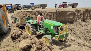 Johndeere 5045d Tractor performance on mud LOADED trolly