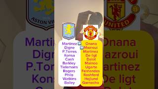 Aston Villa VS Manchester United- COMBINED XI! #astonvillafc #football #manchesterunited #pl #short