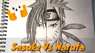 Drawing Naruto Vs Sasuke✏️ || #Manga #1