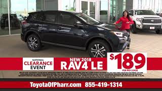 It's Clearance Time at Toyota of Pharr! 8/18