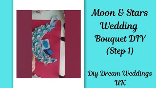 Christmas Moon & Stars Wedding Bouquet (Step 1)