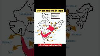 India Map: Iron ore regions in India#shortsvideos#shorts#bpsc#ssc#cds#nda