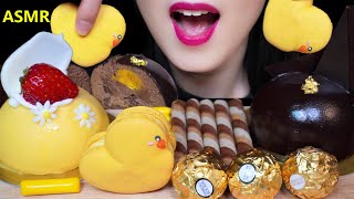 ASMR 비쥬얼 짱 쇼콜라 케이크, 병아리 마카롱 THE MOST SATISFYING CHOCOLA CAKES ショコラケーキ咀嚼音 eating sounds / 아삭 asmr