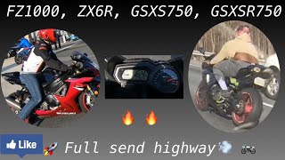 Zx6r,Fz1000,Gsxr750,gsxs750 Full Send Highway Race