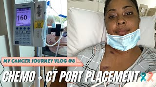 Side effects, my first chemo treatment and chest port placement procedure🎗Cancer Journey Vlog #8👨🏽‍🦲