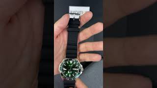 Alba Mechanical Automatic Green Dial Black Rubber, Case Silver