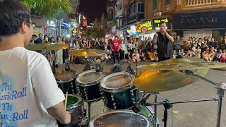 12 year old boy has a great drumming performance - Finding the sky (Tuan Hung) | Street music #haa