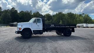 1998 FORD F700 SINGLE AXLE FLAT BED DUMP TRUCK-123242