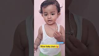 Silver chain for child 😍 ll krishna pendal for small baby #viral  #chain #baby #newborn #silver