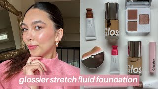 glossier stretch fluid foundation review | try-on + full face of glossier :)