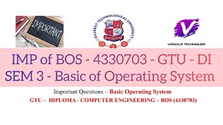 IMP Questions - BOS - 4330703 | Question Bank of Basic Operating System - DI CSE SEM 3 | IMP IN BOS