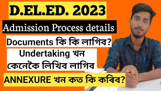 D.EL.ED. 2023 Admission| Documents কি কি লাগিব?| Undertaking, Counselling ANNEXURE etc. #deled2023