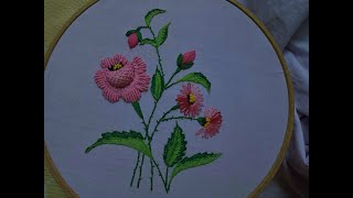 Hand embroidery/ Garden flowers embroidery design for cushions- Leisha's Galaxy embroidery.