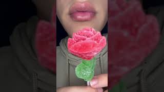 Asmr eating red flower rose