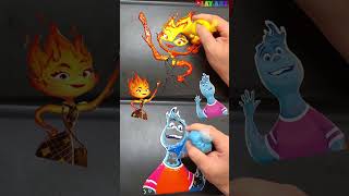 Making Elemental Ember VS Wade pancake art, Lauv-Steal the show (Movie Elemental) #shorts