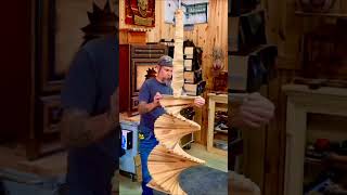 Wooden Spiral Tree! Full build on the channel! #woodworking #build #carpentry