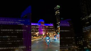 Illuminated Journey: Bikers’ Night Ride Through the City 🌃🏍️ #motolife #motorcycle#bikelife #night