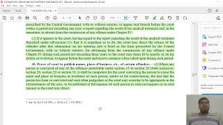 THE NARCOTIC DRUGS AND PSYCHOTROPIC SUBSTANCES, ACT, (NDPS) 1985 Ch 4 from Sec 36 D & Ch 5 upto 45