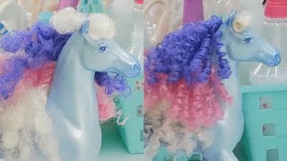 Untangling and Curling Matted Toy Horse Hair - Vintage 1980s Fashion Star Fillies - Tamara Makeover