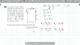 Problemi di fisica sulla corrente -  legge di Ohm, serie e parallelo - 01