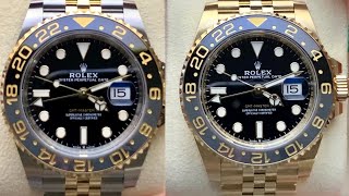 Rolex GMT Master II    Two Tone vs.  Solid Gold