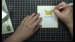 Stampin' Up! Backyard Basic Butterfly Window Card