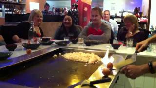 Tepanyaki flaming egg!