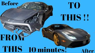 Ferrari 488 Rebuilt Damaged Wrecked From Auction in 10 MINUTES like THROTL (VIDEO #16)