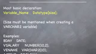 Oracle pl sql tutorial - Declaration Section #2