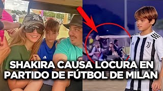 SHAKIRA reaparece en partido de fútbol de MILAN, y desata la locura en carrito de golf. 😱⚽️