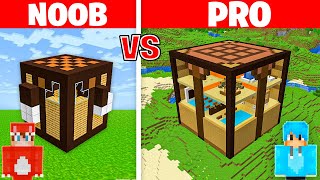 NOOB vs PRO: SECRET INSIDE CRAFTING TABLE HOUSE Build Challenge In Minecraft!