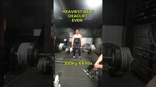 MONSTEROUS WOMENS 300kg axle #DEADLIFT achievement by LUCY #strongwoman Video credits Lucy Underdown