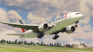 BEAUTIFUL VIEW Moment Landing!!! AIR FRANCE Boeing 777 At Amterdam Airport MFS2020