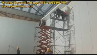 PU cold storage sandwich panels are installing