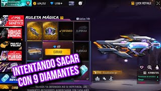 Intentando sacar la nueva ruleta mágica P90 ECUALIZADOR GENÉTICO con 9 diamantes en free fire