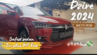 New Maruti Dzire ZXI Plus MT 2024 🔥| Gallant Red ❤️ Real Life Walkaround #dzire2024