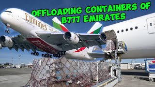 Offloading Incoming containers of (Boeing 777-300er )