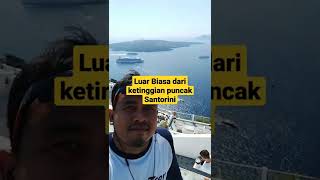 Puncak Santorini || View kapal pesiar dari gunung batu #shorts