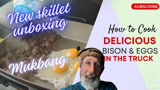 Skillet unboxing | Truck cooking | Trucker Mukbang