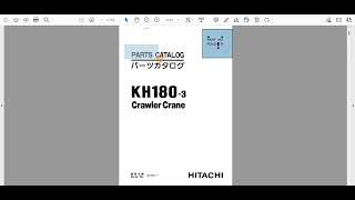 Hitachi KH180-3 Crawler Crane Parts Catalog Seri No 0703-