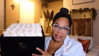 Review Rose Forever New York - Intense Ivory Square Black Velvet Preserved Roses