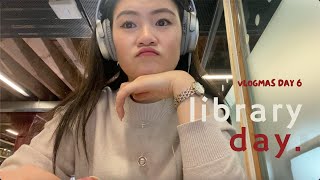 vlogmas 2022 🎄 DAY 6 library work day 😭 still a fashion student in london during vlogmas