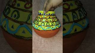 Matka clay design 🤗🤗 kaise banaye?? Pot design #shorts #matka #pot #clay #design