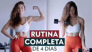 Rutina de 4 días para MUJERES en GYM  | Cuerpo más estético