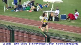 2a serie 800m donne Saronno(VA) 22 Maggio 2022