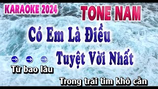 Có Em Là Điều Tuyệt Vời Nhất Karaoke Tone Nam| Thiên Tú|song nhien karaoke new|