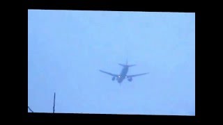 Airbus A320-214 (VQ-BKU) Aeroflot landing on Ostrava airport in fog.