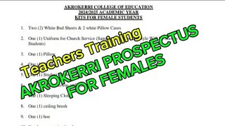 AKROKERRI COLLEGE: Prospectus for females students..#teacherstraining